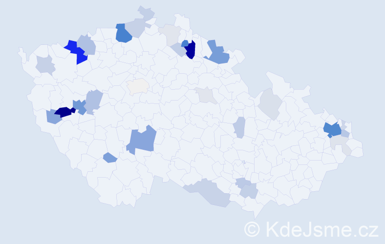 Příjmení: 'Geci', počet výskytů 123 v celé ČR