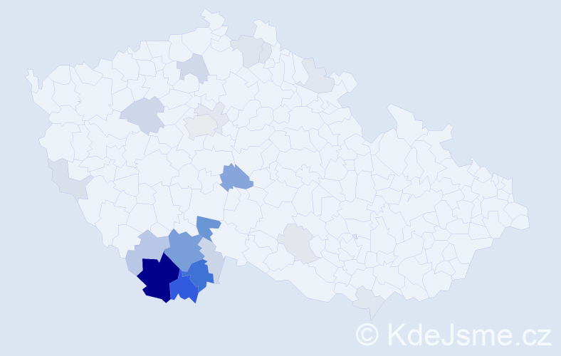 Příjmení: 'Pilsová', počet výskytů 76 v celé ČR