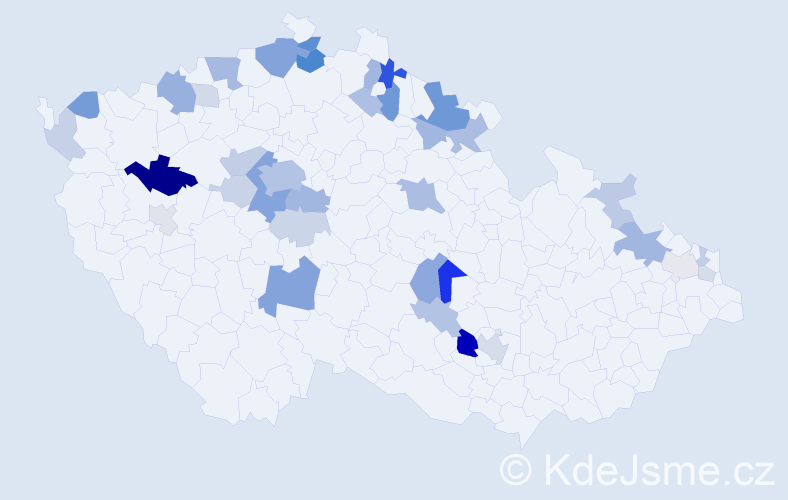 Příjmení: 'Hallerová', počet výskytů 98 v celé ČR