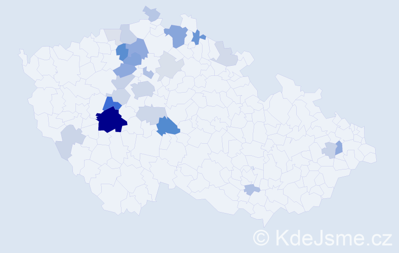 Příjmení: 'Koňasová', počet výskytů 70 v celé ČR