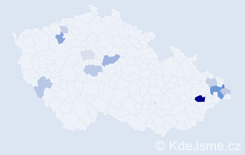 Příjmení: 'Bartecká', počet výskytů 29 v celé ČR