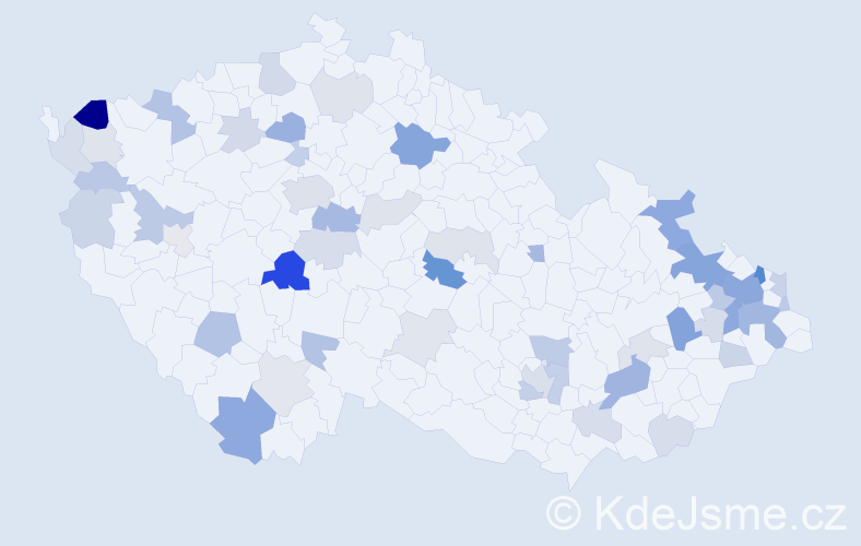 Příjmení: 'Račková', počet výskytů 120 v celé ČR