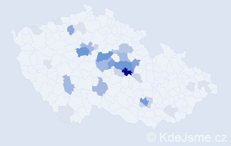 Příjmení: 'Vařečková', počet výskytů 118 v celé ČR