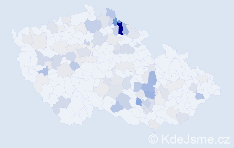 Příjmení: 'Řehořková', počet výskytů 313 v celé ČR