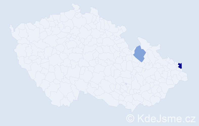 Příjmení: 'Kandaras', počet výskytů 5 v celé ČR