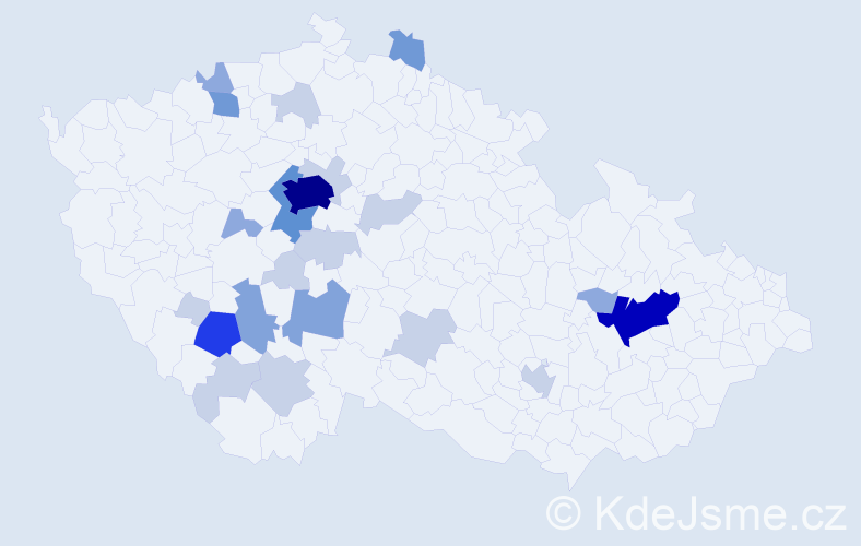 Příjmení: 'Listopad', počet výskytů 66 v celé ČR