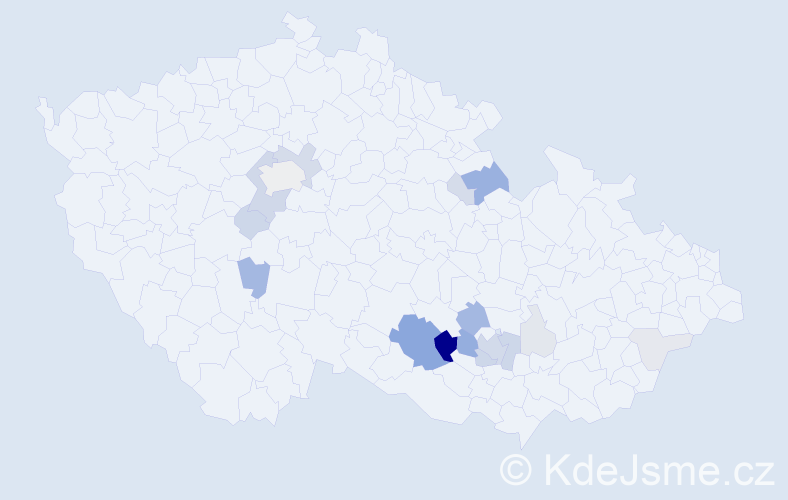 Příjmení: 'Melkes', počet výskytů 58 v celé ČR