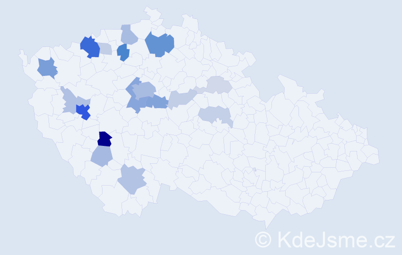 Příjmení: 'Pěč', počet výskytů 57 v celé ČR