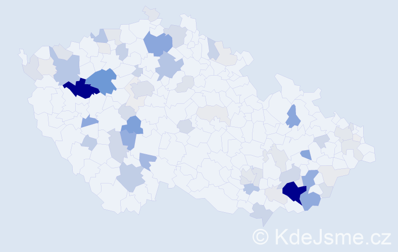 Příjmení: 'Knot', počet výskytů 272 v celé ČR