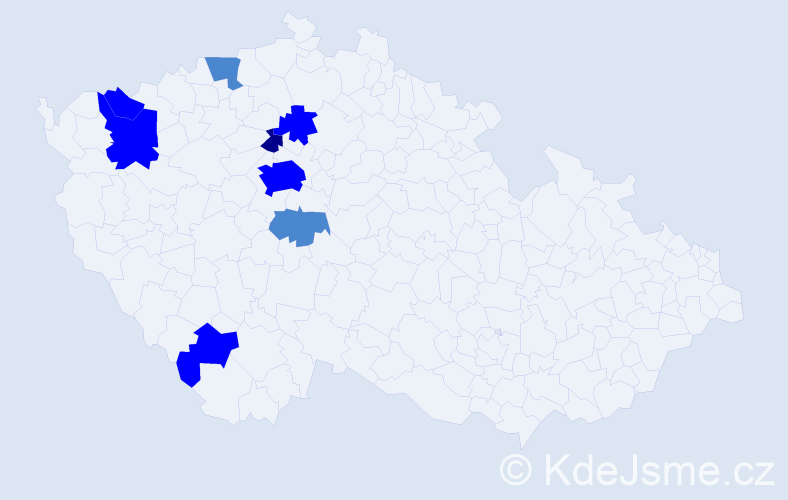Příjmení: 'Palice', počet výskytů 15 v celé ČR