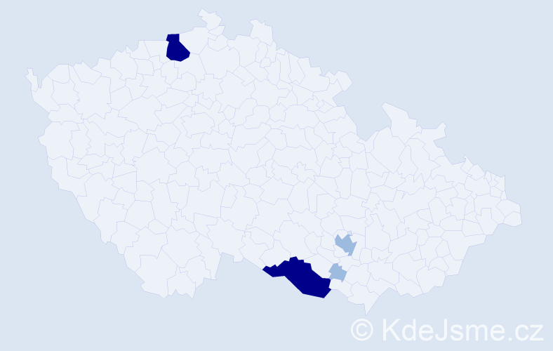 Příjmení: 'Venková', počet výskytů 10 v celé ČR