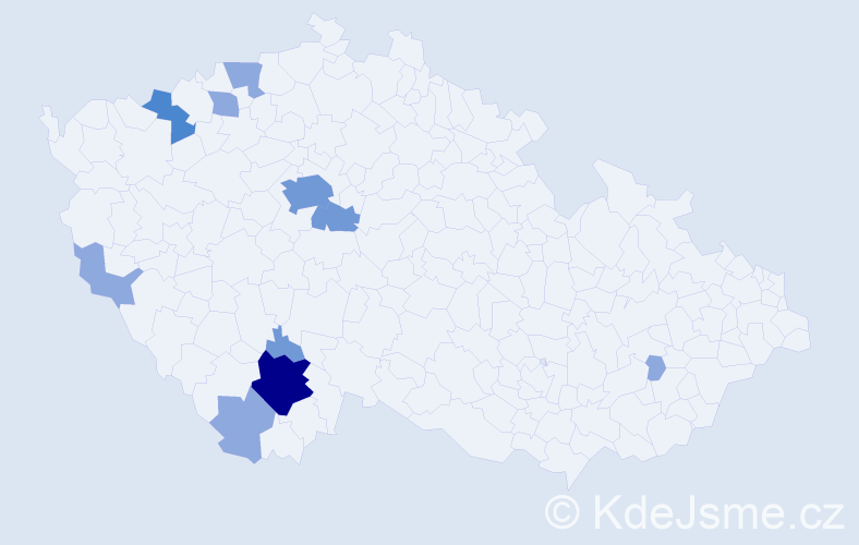 Příjmení: 'Kuráž', počet výskytů 20 v celé ČR