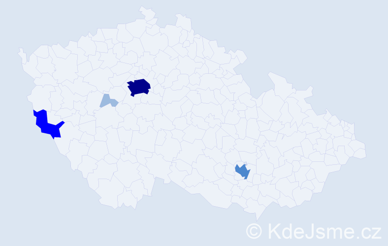 Příjmení: 'Placheta', počet výskytů 10 v celé ČR