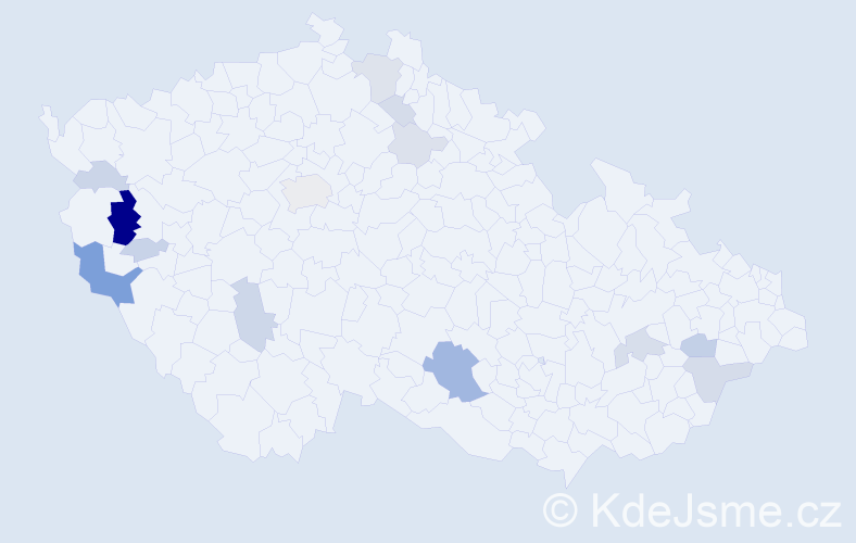 Příjmení: 'Paločková', počet výskytů 39 v celé ČR