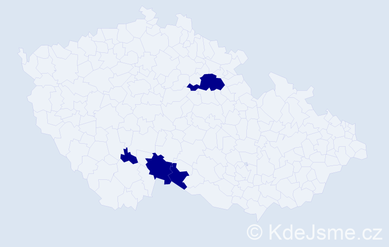 Příjmení: 'Pataiová', počet výskytů 4 v celé ČR