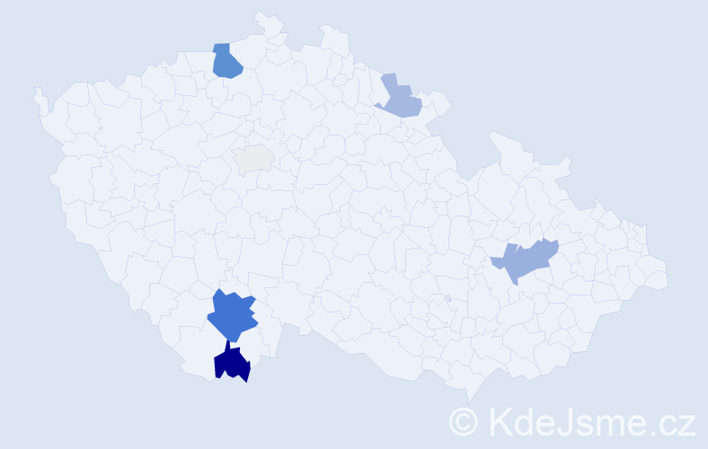 Příjmení: 'Köszegi', počet výskytů 16 v celé ČR