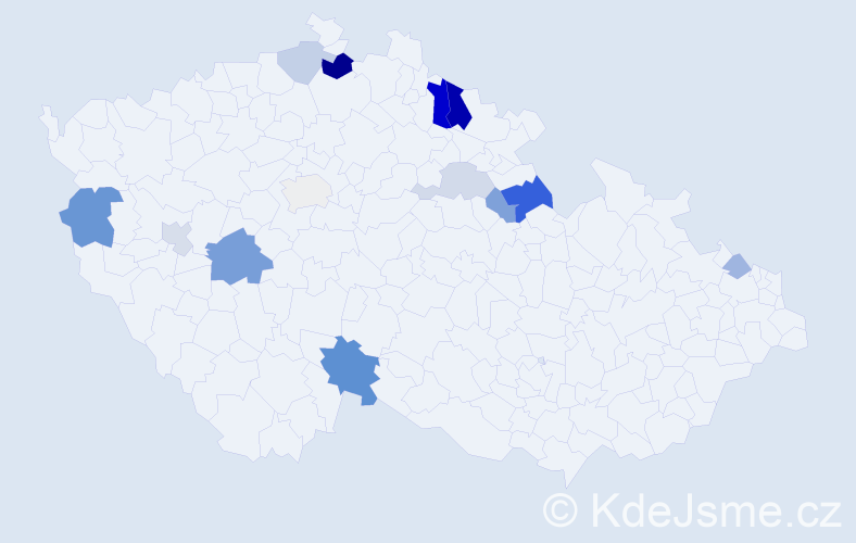 Příjmení: 'Zevelová', počet výskytů 28 v celé ČR