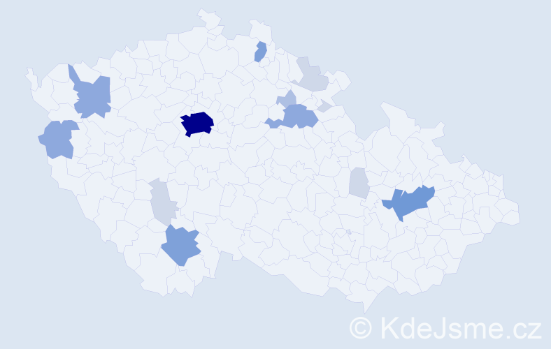 Příjmení: 'Caldrová', počet výskytů 43 v celé ČR