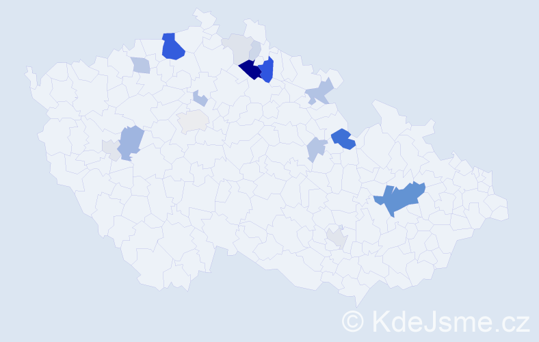 Příjmení: 'Černohouzová', počet výskytů 56 v celé ČR