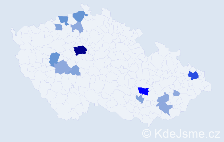 Příjmení: 'Kostovová', počet výskytů 39 v celé ČR