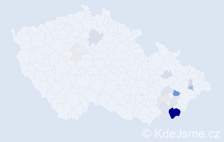 Příjmení: 'Končitík', počet výskytů 64 v celé ČR