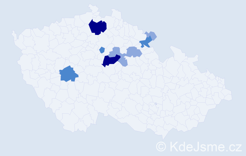 Příjmení: 'Tahadlo', počet výskytů 20 v celé ČR