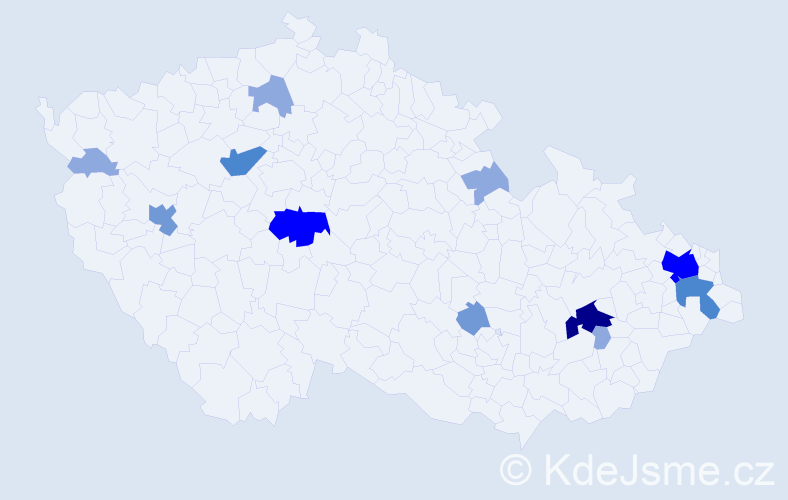 Příjmení: 'Sárkőzi', počet výskytů 28 v celé ČR