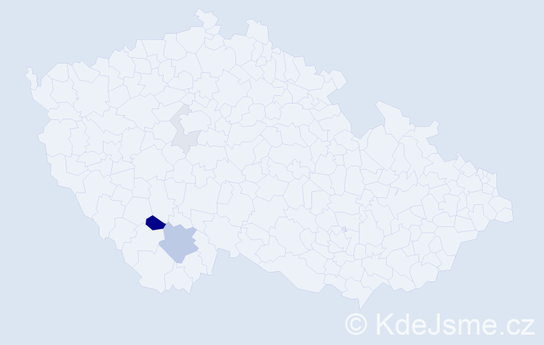 Příjmení: 'Sakastrová', počet výskytů 9 v celé ČR
