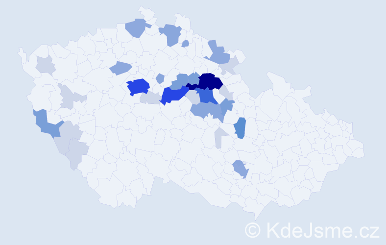 Příjmení: 'Bendák', počet výskytů 94 v celé ČR