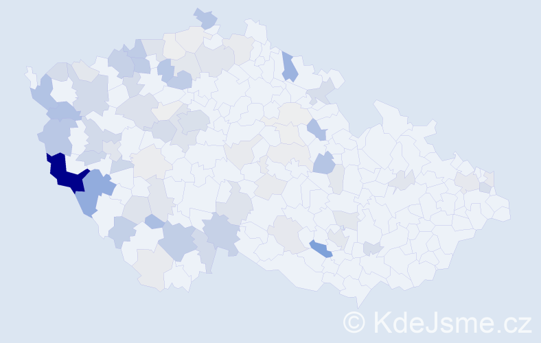 Příjmení: 'Halada', počet výskytů 290 v celé ČR