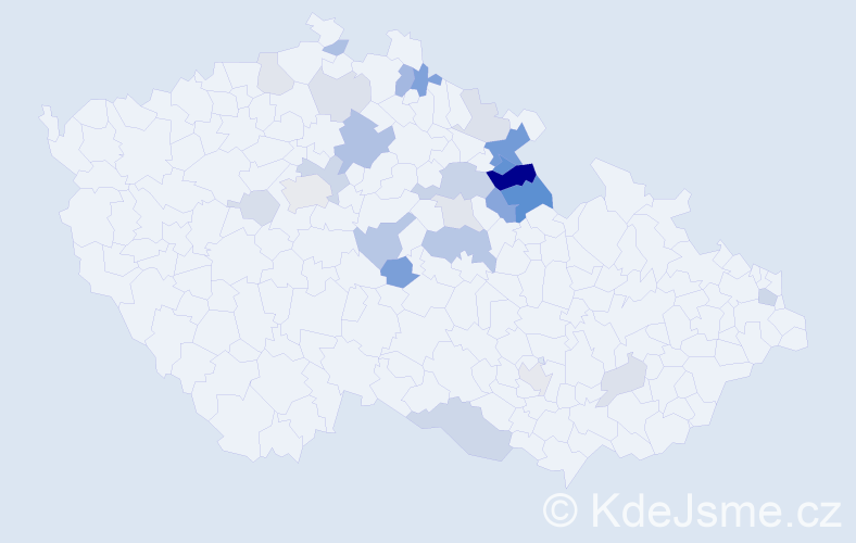 Příjmení: 'Dyntera', počet výskytů 61 v celé ČR