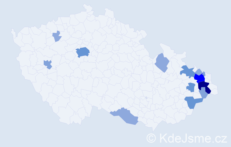 Příjmení: 'Fluxa', počet výskytů 36 v celé ČR