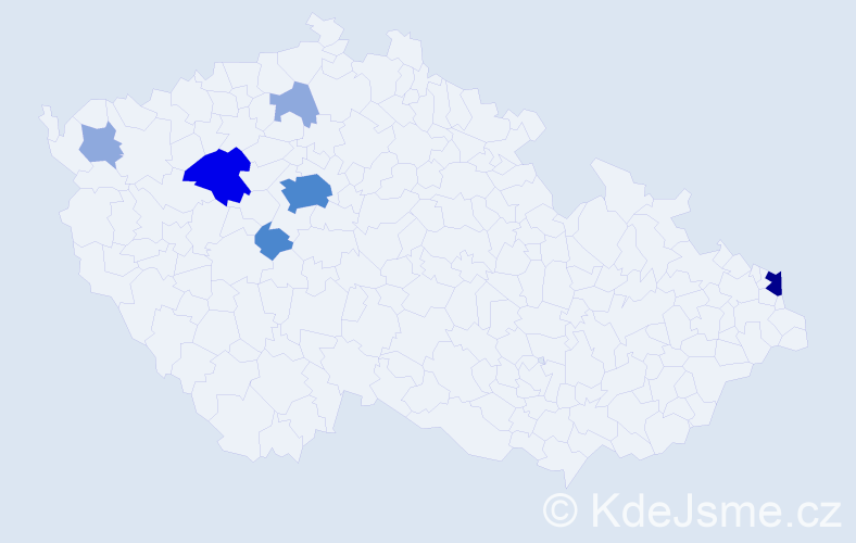 Příjmení: 'Dudič', počet výskytů 19 v celé ČR