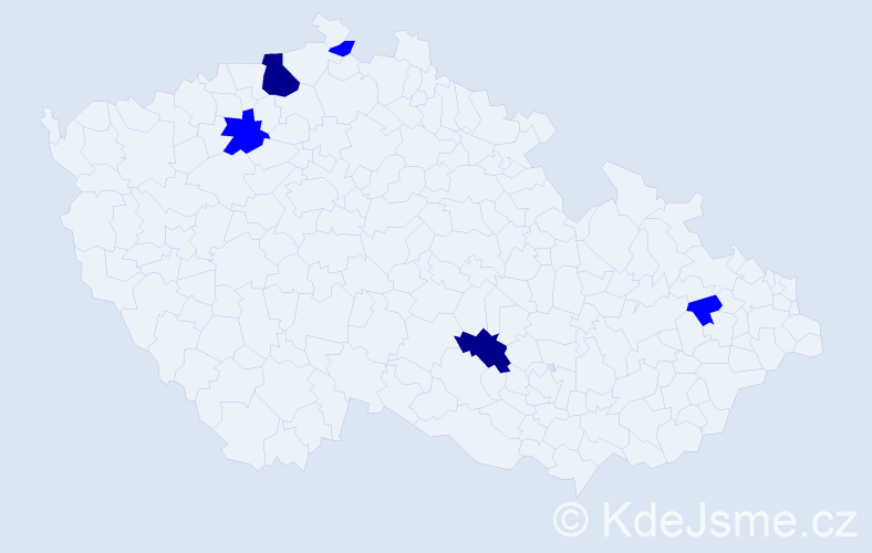 Příjmení: 'Tautermanová', počet výskytů 7 v celé ČR