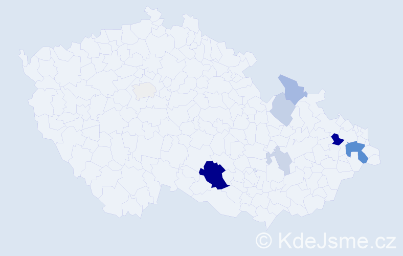 Příjmení: 'Babuněk', počet výskytů 25 v celé ČR