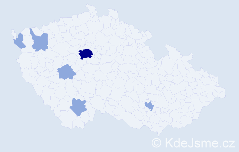 Příjmení: 'Dang Minh', počet výskytů 10 v celé ČR