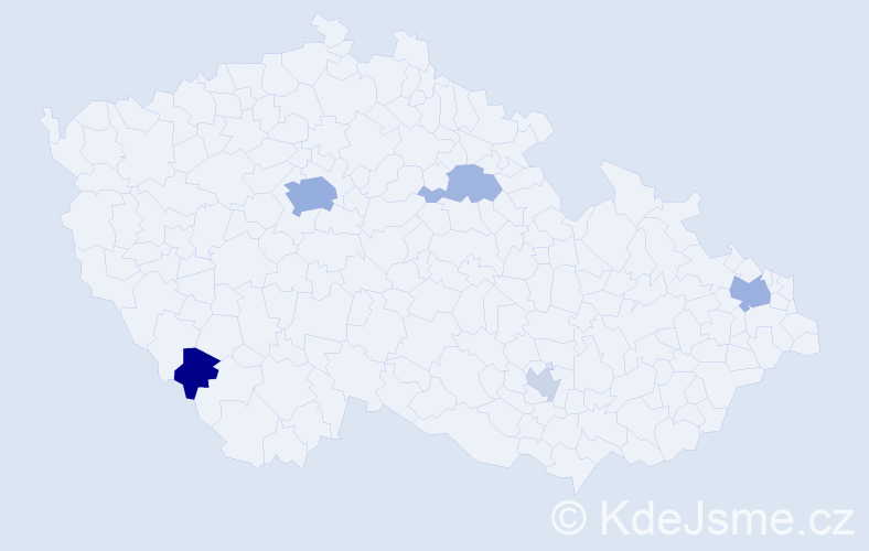 Příjmení: 'Csiszárová', počet výskytů 12 v celé ČR