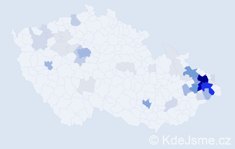 Příjmení: 'Novobilská', počet výskytů 169 v celé ČR