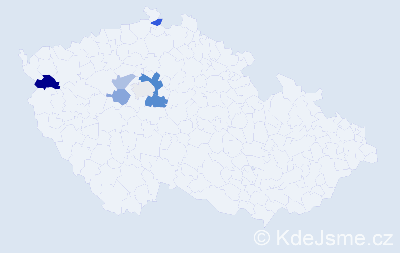 Příjmení: 'Tončevová', počet výskytů 11 v celé ČR