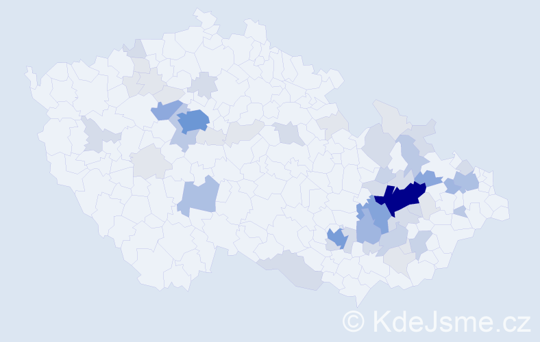 Příjmení: 'Kameníčková', počet výskytů 168 v celé ČR