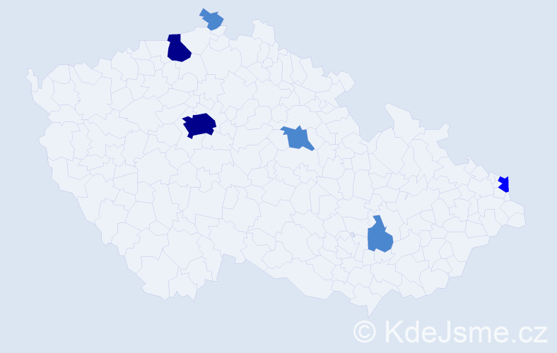 Příjmení: 'Rusňaková', počet výskytů 11 v celé ČR