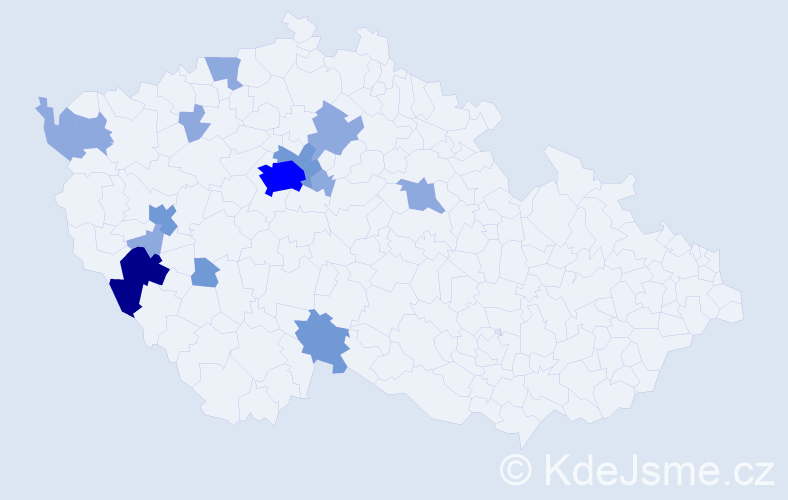 Příjmení: 'Šolová', počet výskytů 27 v celé ČR