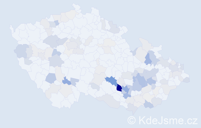 Příjmení: 'Božková', počet výskytů 382 v celé ČR