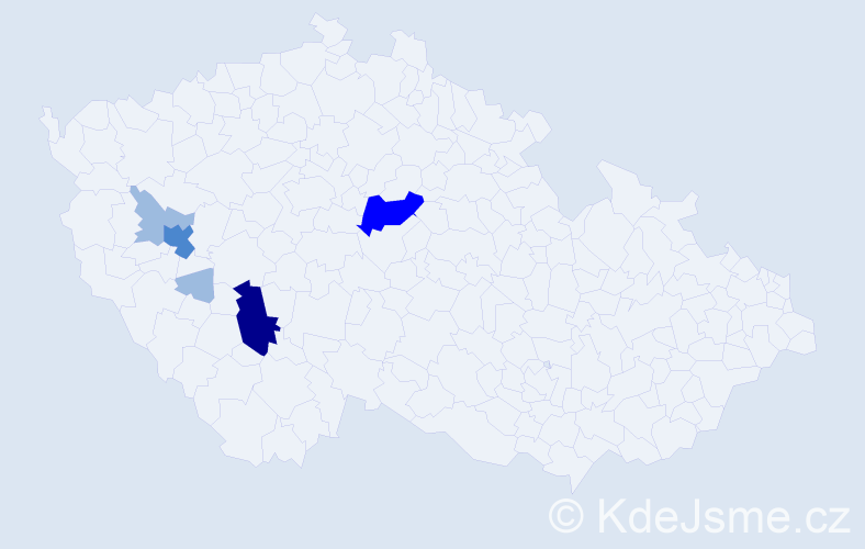 Příjmení: 'Bercziková', počet výskytů 11 v celé ČR