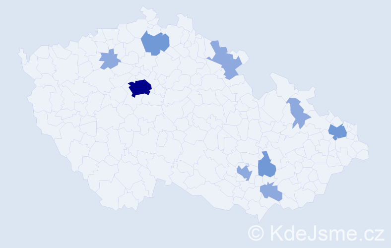 Příjmení: 'Truchlíková', počet výskytů 19 v celé ČR