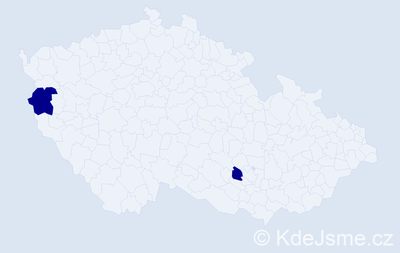 Příjmení: 'Reguly', počet výskytů 4 v celé ČR