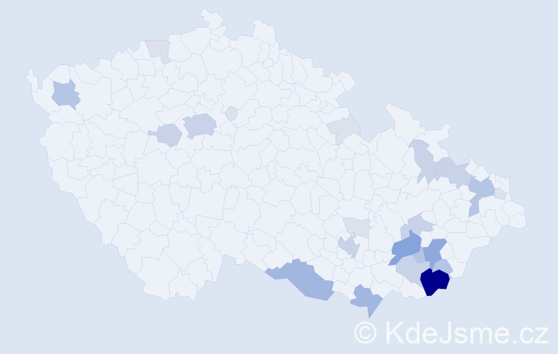 Příjmení: 'Varaďová', počet výskytů 78 v celé ČR