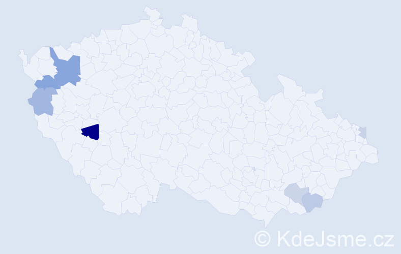 Příjmení: 'Kondel', počet výskytů 10 v celé ČR