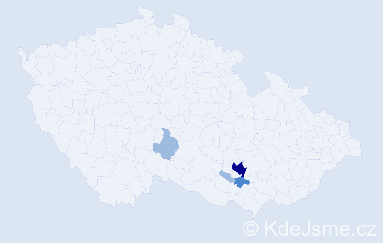 Příjmení: 'Puttnerová', počet výskytů 8 v celé ČR