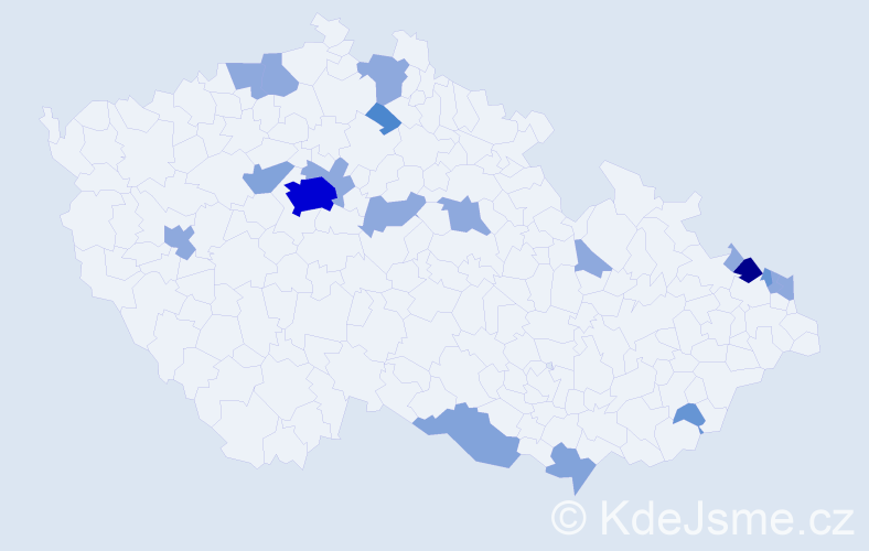 Příjmení: 'Koska', počet výskytů 42 v celé ČR